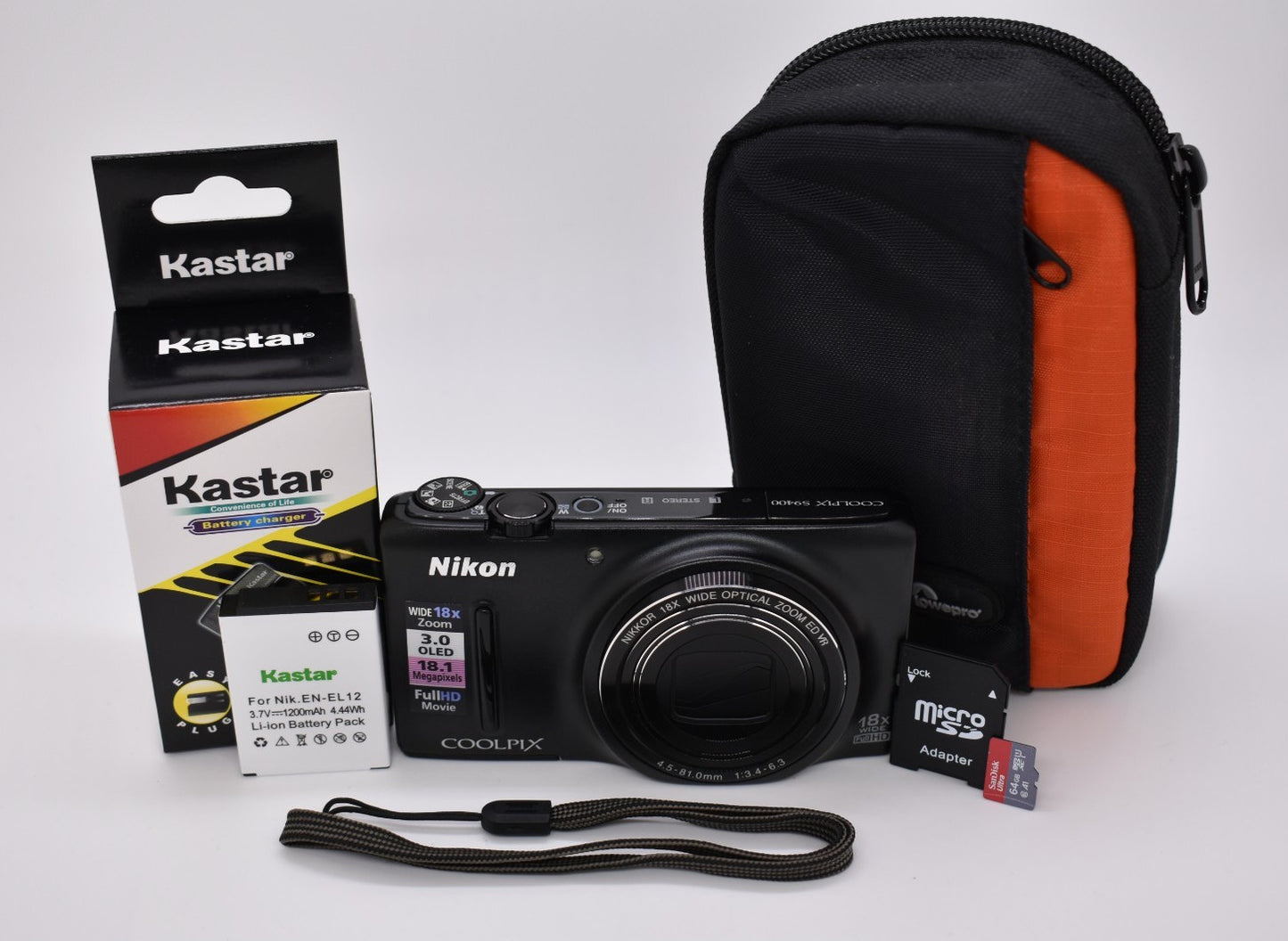 Nikon Coolpix S9400 Black 18.1MP Compact Digital Camera 18X Wide Zoom - TESTED
