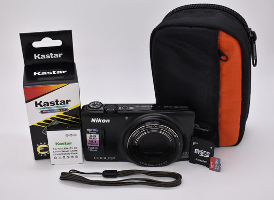 Nikon Coolpix S9400 Black 18.1MP Compact Digital Camera 18X Wide Zoom - TESTED