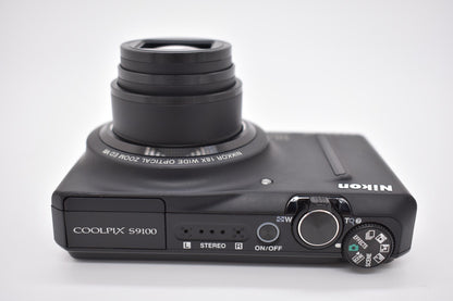 Nikon Coolpix S9100 Compact Digital Camera 12.1 MP 18x Zoom Black English