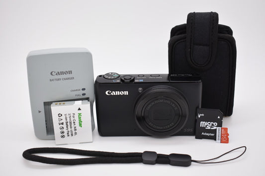 Canon PowerShot S95 10.0MP Digital Black Camera Complete - FULLY TESTED WORKS ✅