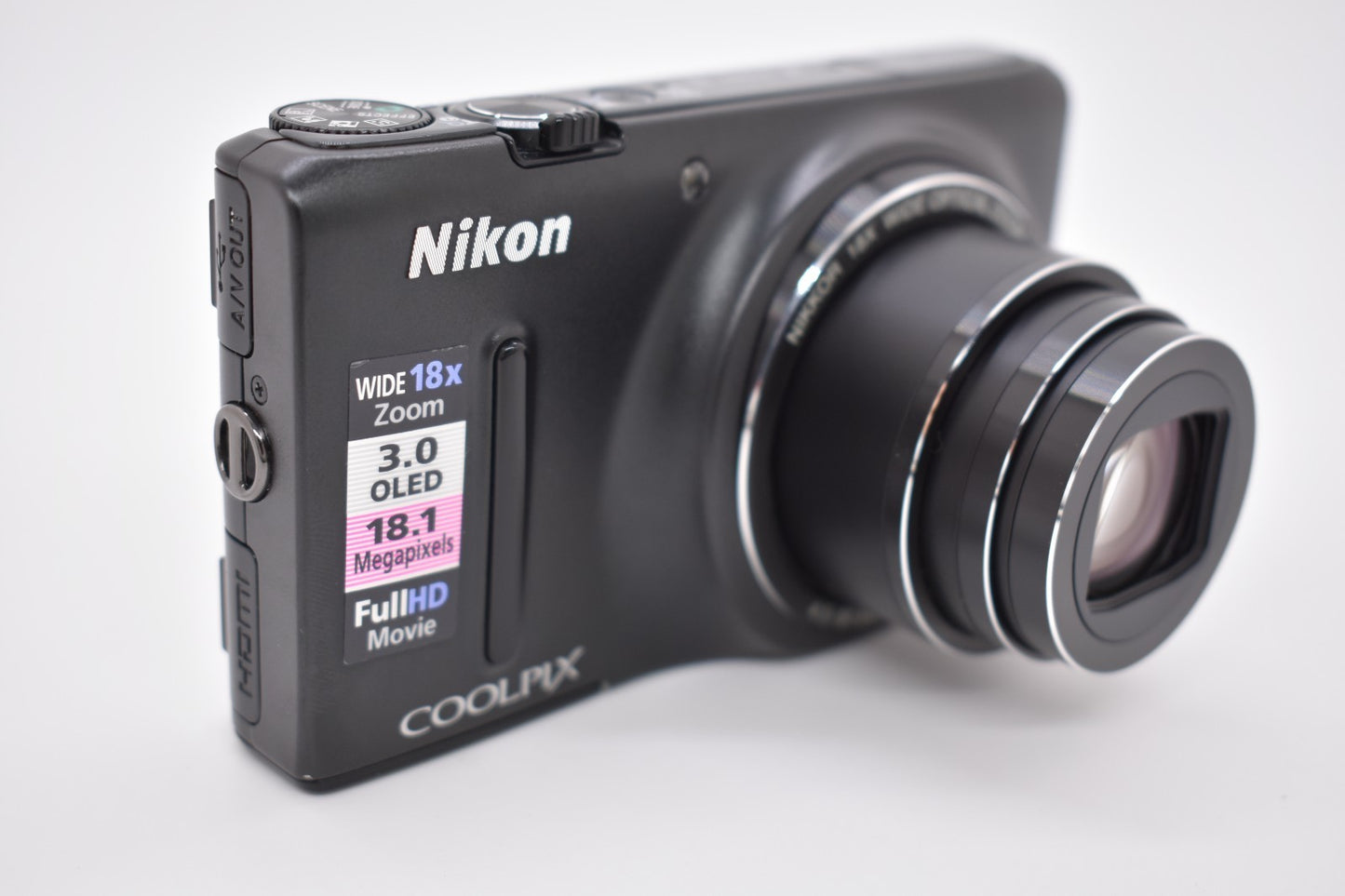 Nikon Coolpix S9400 Black 18.1MP Compact Digital Camera 18X Wide Zoom - TESTED