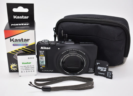 Nikon COOLPIX S9300 16MP Black Digital Camera 18X Optical Zoom - Fully Tested ✅