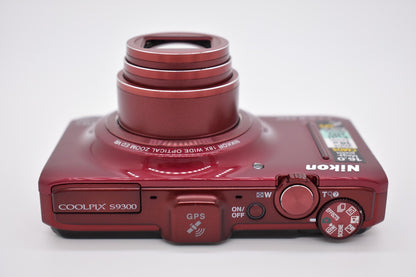 Nikon COOLPIX S9300 Compact Digital Camera Red 16.0MP Optical Zoom 18x - Tested