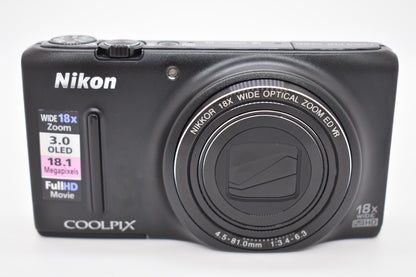 Nikon Coolpix S9400 Black 18.1MP Compact Digital Camera 18X Wide Zoom - TESTED