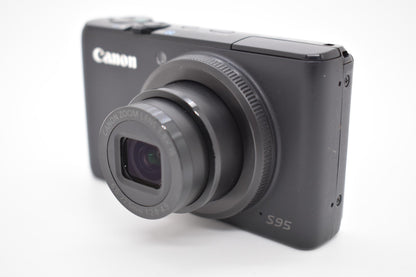 Canon PowerShot S95 10.0MP Digital Black Camera Complete - FULLY TESTED WORKS ✅