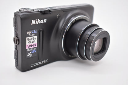 Nikon COOLPIX S9500 18.1MP Compact Digital Camera Black Bundle - FULLY TESTED ✅