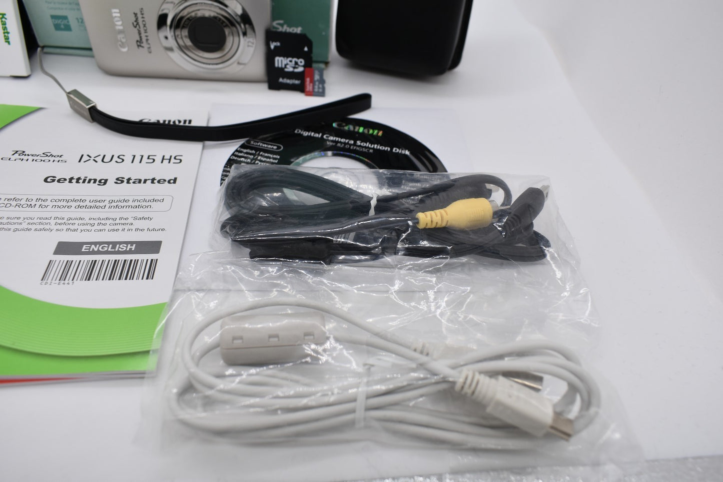 Canon PowerShot ELPH 100 HS Digital Camera Silver Complete - FULLY TESTED ✅