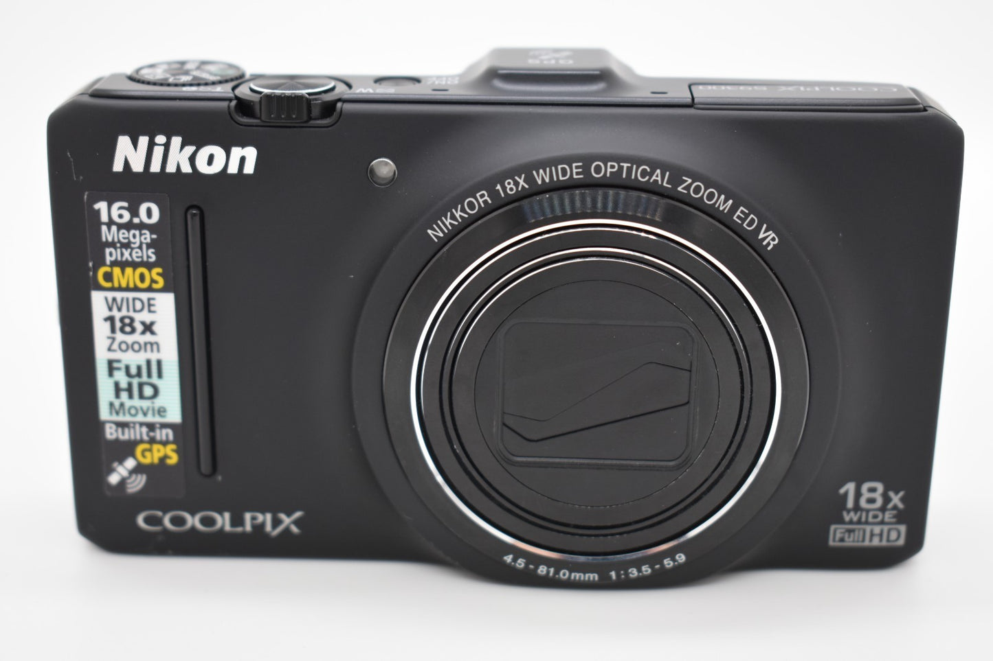 Nikon COOLPIX S9300 16MP Black Digital Camera 18X Optical Zoom - Fully Tested ✅