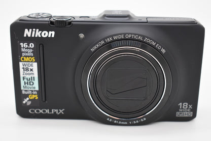 Nikon COOLPIX S9300 16MP Black Digital Camera 18X Optical Zoom - Fully Tested ✅