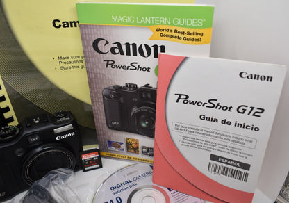 Canon PowerShot G12 Digital Camera 10.0MP 5x Optical Zoom Bundle - Fully Tested