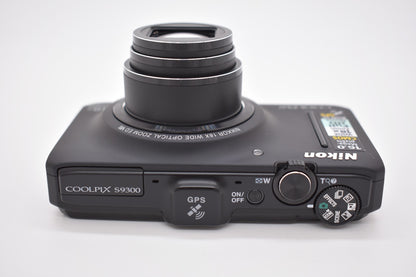 Nikon COOLPIX S9300 16MP Black Digital Camera 18X Optical Zoom - Fully Tested ✅
