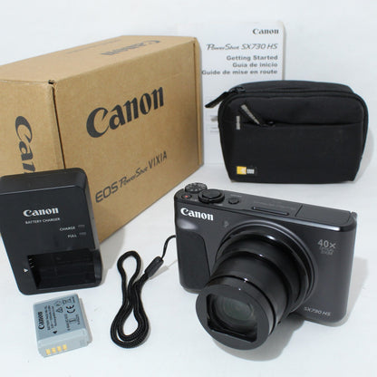 Very Good Canon PowerShot SX730 HS 20.3MP Digital Camera - Black - BUNDLE
