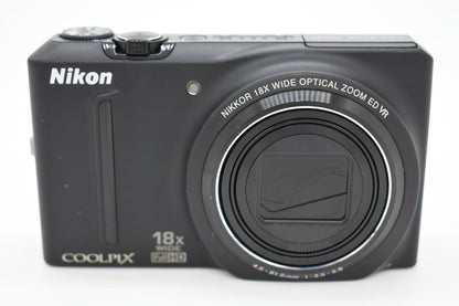 Nikon Coolpix S9100 Compact Digital Camera 12.1 MP 18x Zoom Black English