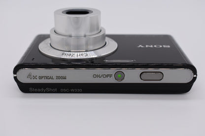 Sony Cyber-Shot DSC-W330 14.1MP 4x Optical Zoom Digital Camera Black - TESTED ✅
