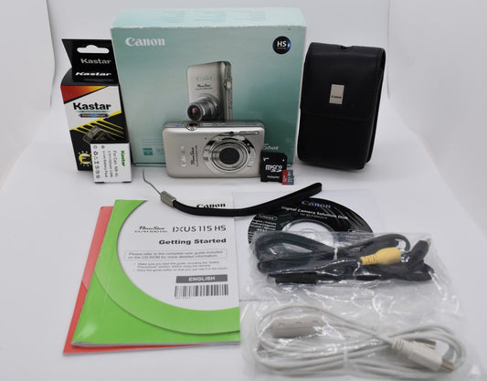 Canon PowerShot ELPH 100 HS Digital Camera Silver Complete - FULLY TESTED ✅