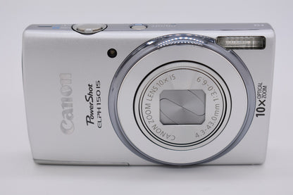 Canon PowerShot ELPH 150 IS Digital Camera Silver 10x Zoom Complete - Tested ✅